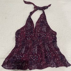 Tie halter patterned shirt - size S